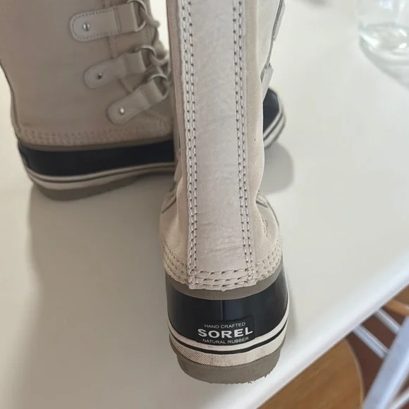 Sorel Winter Boots in Black and Cream - Picture 3 of 5
